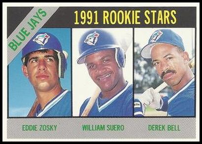 56 Blue Jays Rookies (Eddie Zosky William Suero Derek Bell)